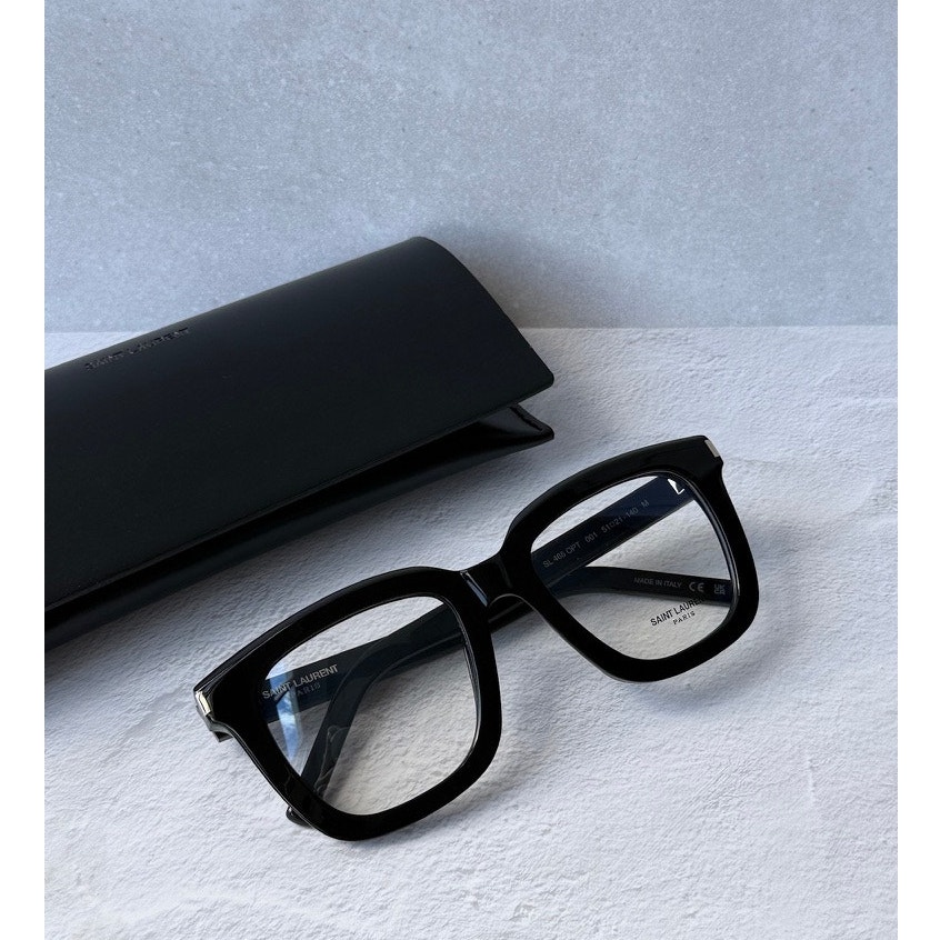 New Saint Laurent Sl465 Square Optical Frames In Black